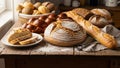 Challah bread display glossy golden brown crusts. A wicker basket Royalty Free Stock Photo