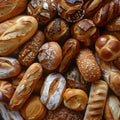 Assorted breads displayed on a wooden table with singleorigin coffee