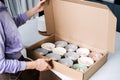 Assorted Buffet Snacks Ready for Catering Service. Selection of assorted snacks presented in small bowls, packaged in a Royalty Free Stock Photo