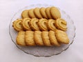 Assorted butter cookies in plate