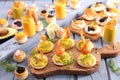 Assorted canape and toast Royalty Free Stock Photo