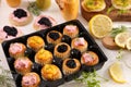 Assorted canape, finger food Royalty Free Stock Photo