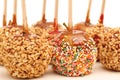 Assorted candy apples upclose Royalty Free Stock Photo