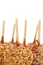 Assorted candy apples upclose & level Royalty Free Stock Photo