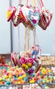 Assorted candy ginger bread Mixed colorful Bonbon in a market Royalty Free Stock Photo