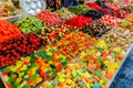 Assorted candy for sale at Mahane Yehudah market in Jerusalem, Israel
