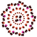 Assorted candy. Vector symmetrical image