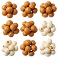 Assorted Caramel and White Chocolate Popcorn Clusters Royalty Free Stock Photo