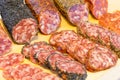 Assorted catalan spanish salami Royalty Free Stock Photo