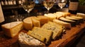 Assorted Cheese Varieties on Wooden Board Royalty Free Stock Photo