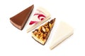 Assorted cheesecake pieces, chocolate, vanilla New York, strawberry, caramel