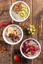 Chia pudding with fresh fruits and cereal Royalty Free Stock Photo