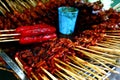 Assorted chicken and pork innard barbecue Royalty Free Stock Photo