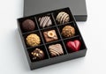 Assorted chocolate truffles in a gift box Royalty Free Stock Photo