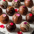 Assorted chocolate truffles isolated on white background Royalty Free Stock Photo