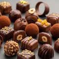 Assorted chocolate truffles isolated on white background Royalty Free Stock Photo