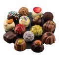 Assorted chocolate truffles isolated on white background Royalty Free Stock Photo