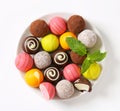 Assorted chocolate truffles and pralines Royalty Free Stock Photo