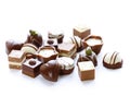 Assorted chocolates candies for dessert Royalty Free Stock Photo