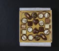 Assorted chocolates candies for dessert Royalty Free Stock Photo