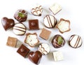 Assorted chocolates candies for dessert Royalty Free Stock Photo