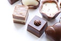 Assorted chocolates candies for dessert Royalty Free Stock Photo