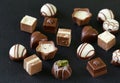 Assorted chocolates candies for dessert Royalty Free Stock Photo