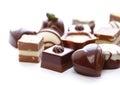 Assorted chocolates candies for dessert Royalty Free Stock Photo