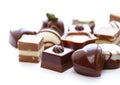 Assorted chocolates candies for dessert