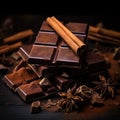 Assorted Chocolates With Cinnamons and Spices Royalty Free Stock Photo