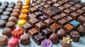 Assorted Chocolates Displayed on a Table Royalty Free Stock Photo