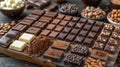 Assorted Chocolates Displayed on a Table Royalty Free Stock Photo