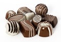 Assorted chocolates isolated on white background. 3D illustration Royalty Free Stock Photo