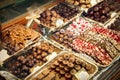 Chocolate sweets in the shop Royalty Free Stock Photo