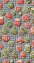 Assorted Christmas Cookies on Baking Sheet Royalty Free Stock Photo