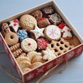 Assorted Christmas cookies in a gift box