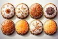 Assorted Christmas cookies on a white background. Biscuit. AI Generated Generative AI