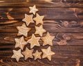 Assorted Christmas gingerbread cookies in the shape of Christmas tree Royalty Free Stock Photo