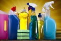 Assorted cleaning products Royalty Free Stock Photo