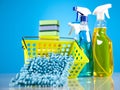 Assorted cleaning products Royalty Free Stock Photo