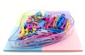 Assorted clips and pins Royalty Free Stock Photo