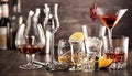 Assorted cocktails and alcoholic beverages Royalty Free Stock Photo