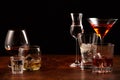 Assorted cocktails and alcoholic beverages Royalty Free Stock Photo