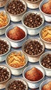 Assorted Coffee Beans in Small Bowls Royalty Free Stock Photo