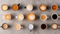 Assorted Coffees on Textured Surface.AI generated image Royalty Free Stock Photo