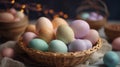 Assorted color pastel easter eggs