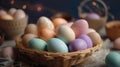 Assorted color pastel easter eggs