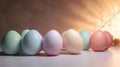 Assorted color pastel easter eggs