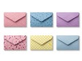 Assorted colored envelopes isolated on white background Royalty Free Stock Photo