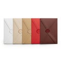Assorted colored envelopes isolated on white background Royalty Free Stock Photo